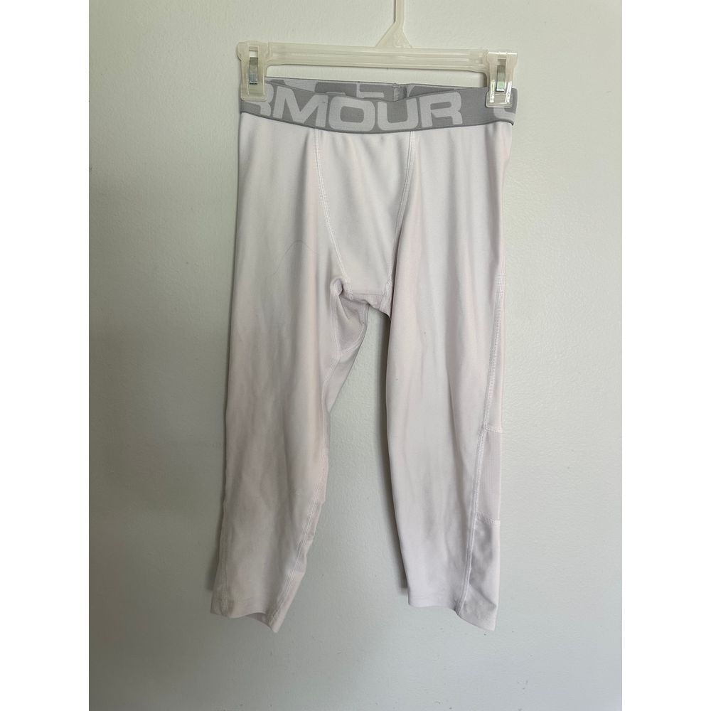 Under‎ Armour Kids / Boys White Compression Leggings Athletic Pants Sportswear